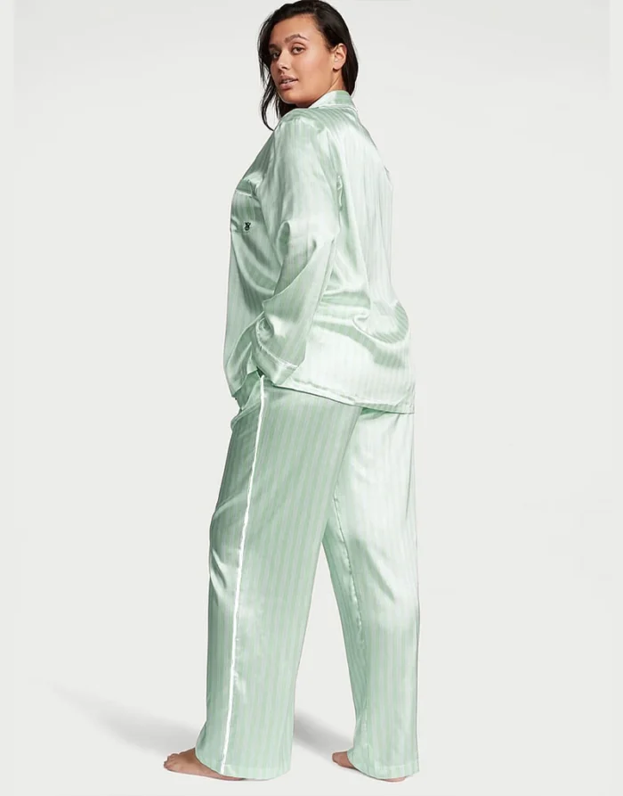 ⁦طقم بيجاما طويلة من الساتان فيكتوريا سيكريت Mint green⁩ - الصورة ⁦2⁩
